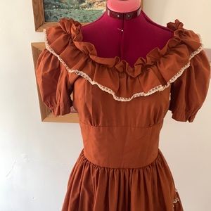 Vintage ruffled square dance dress